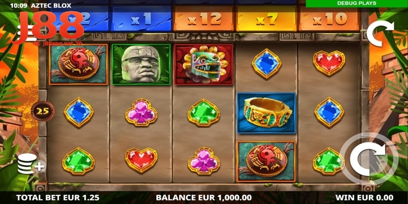 Biểu tượng trả thưởng đặc sắc trong kho báu Aztec J88